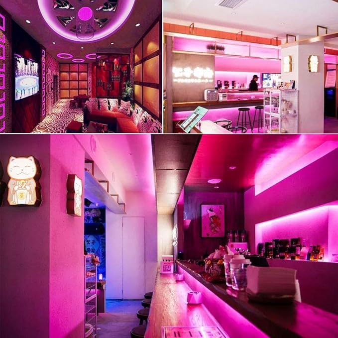 SUYOOULIN LED Strip Lights, SMD 2835 LED Strip, DC12V 1200LEDs 16.4Ft 26000LM High Density LED Light Strips Waterproof IP65, 3 Times Brightness Than SMD3528 LED Strip, Pink