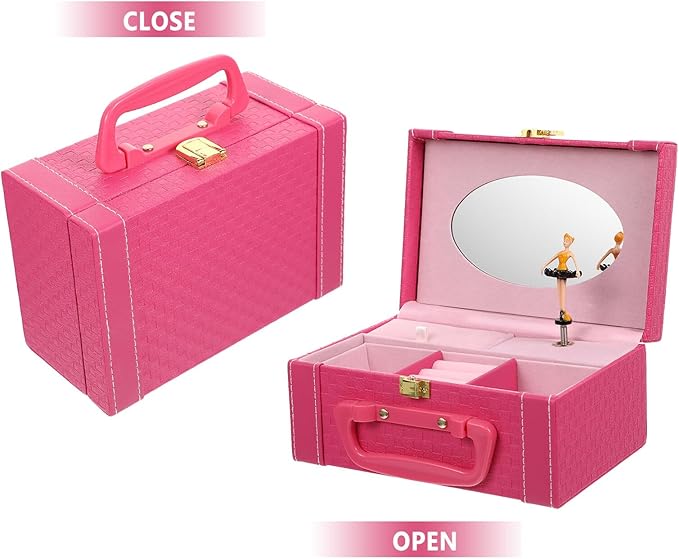 Princess Jewelry Box with Music Function Pink Jewelry Storage Organizer and Makeup Storage Case and Organizer for Home Use