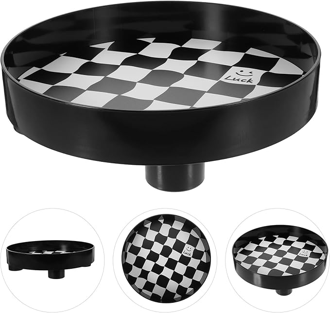 Veemoon Black and White Chessboard Pattern Decorative Storage Tray Large Organizer Plate for Jewelry Perfume Makeup Bathroom Vanity and Desktop Accessories