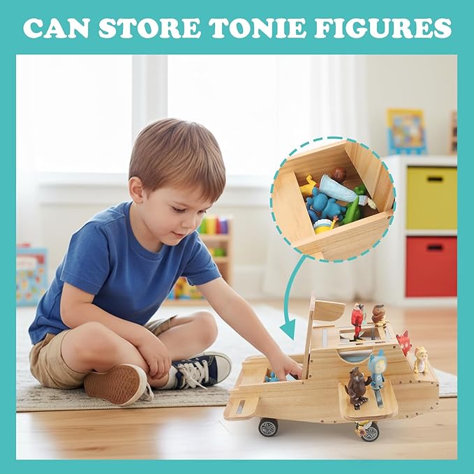 Airplane for Tonies Box Organizer Magnetic Shelf Storage, Compatible with Toniebox 1/2 Player Tonies Figures Characters for Children, Display Collection 20~30 Characters