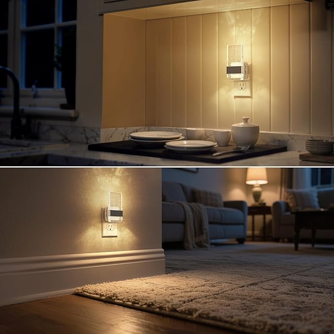 DORESshop LED Night Lights Plug into Wall, 0-100LM Dimmable Nightlight, Bubble Decorative Night Light, Dusk to Dawn Sensor, Wall Sconce-Style Design Nightlights for Bathroom, Hallway, Gift