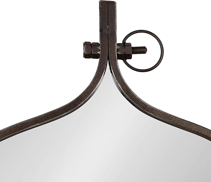 Kate and Laurel Yitro Round Wall Mirror; 30 x 37; Bronze; Decorative Versatile Rustic Wall Decor