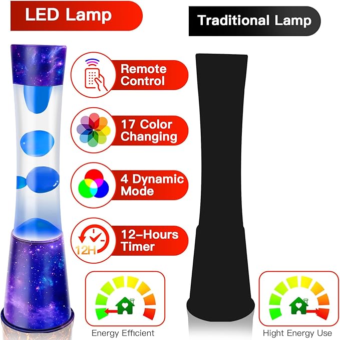 15.5-inch Liquid Motion LED Lamp,Color Changing Galaxy Lamp, Smart Timed Ambient Light with Remote Control, Dynamic Shadow Sleep Aid Lights, Christmas & Birthday Gift