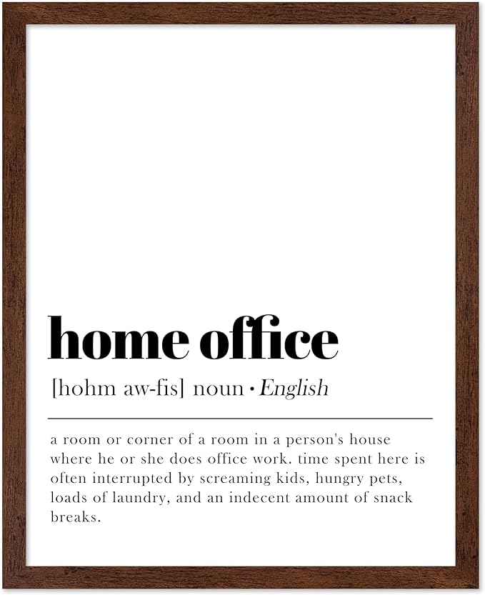 Poster Master Typography Poster - Retro Dictionary Print - Home Office Definition, Book Page, Funny - Gift for Colleague, Friend - Wall Decor for Home, Workplace, 11x14 Brown Framed
