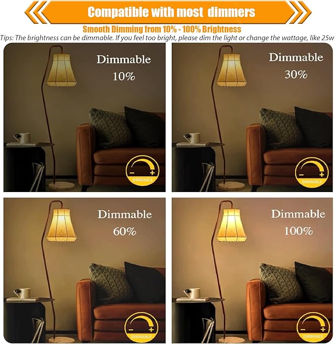 12 Pack Dimmable LED Light Bulbs 40 Watt Equivalent, ST19 Vintage E26 Edison Bulbs, 2700K Soft Warm White 4W LED Bulbs, Antique Filament Decorative Light Bulbs for Light Fixtures