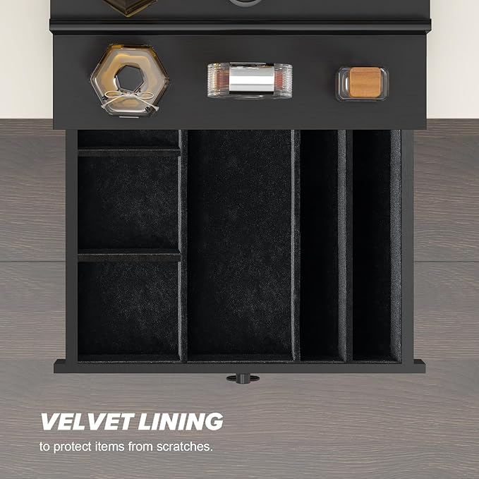 upcessory Cologne Organizer for Men, 4 Tier Perfume Stand, Cologne Shelf with Drawer and Hidden Compartment Perfume Display Holder, A Gift for Men