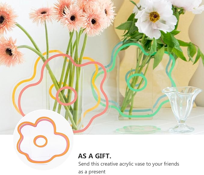 FAVOMOTO FAVOMOTO Cloud Shaped Vase, Modern Acrylic Stylish Book Shape Design Vase Acrylic Arch Clear Inner Desk Organizer for Make up Brush Pen Holder Decorative