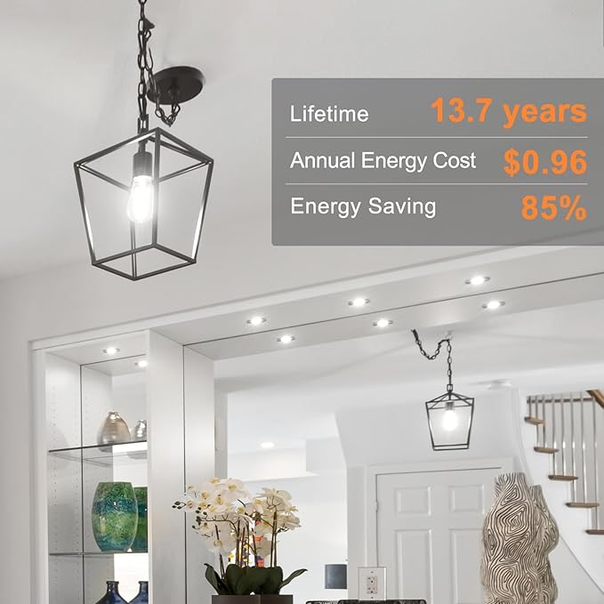 TJOY 10 Pack E26 Base Vintage LED Edison Light Bulbs, 60W Equivalent Dimmable, 5000K Natural White, 8W ST58 LED Filament Bulbs, 800Lumens, CRI80+, Antique Glass Style for Home, Bedroom, Farmhouse