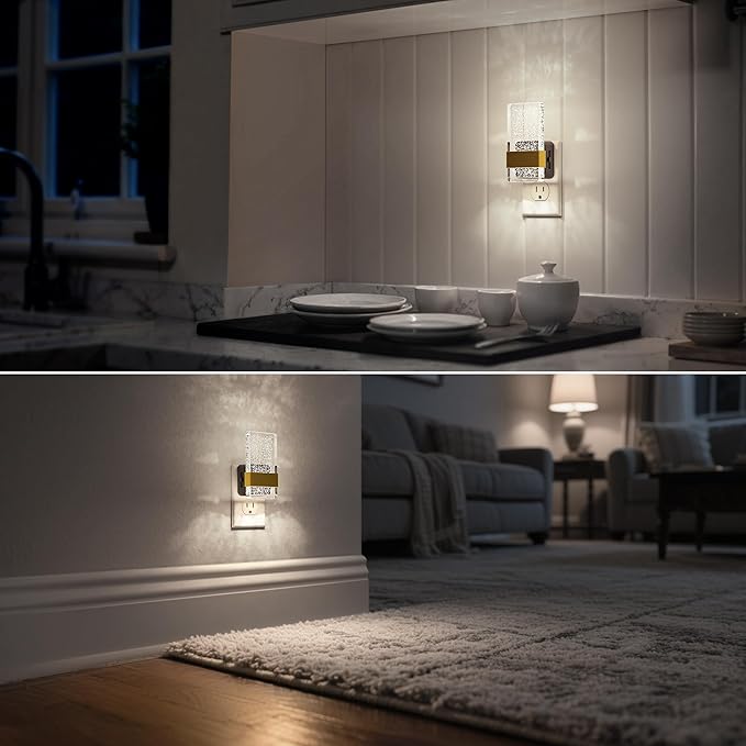 DORESshop LED Night Lights Plug into Wall, [2 Pack] 0-100LM Dimmable Nightlight, Bubble Decorative Night Light, Dusk to Dawn Sensor, Wall Sconce-Style Design Nightlights for Bathroom, Hallway, 5000K