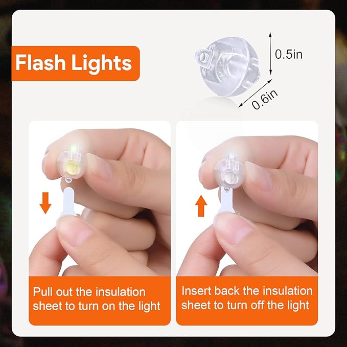 100PCs Mini Led Lights, Led Balloons Light up Balloons for Party Decorations Neon Party Lights for Paper Lantern Easter Eggs Birthday Party Wedding Halloween Christmas Decoration - Blinking Pink