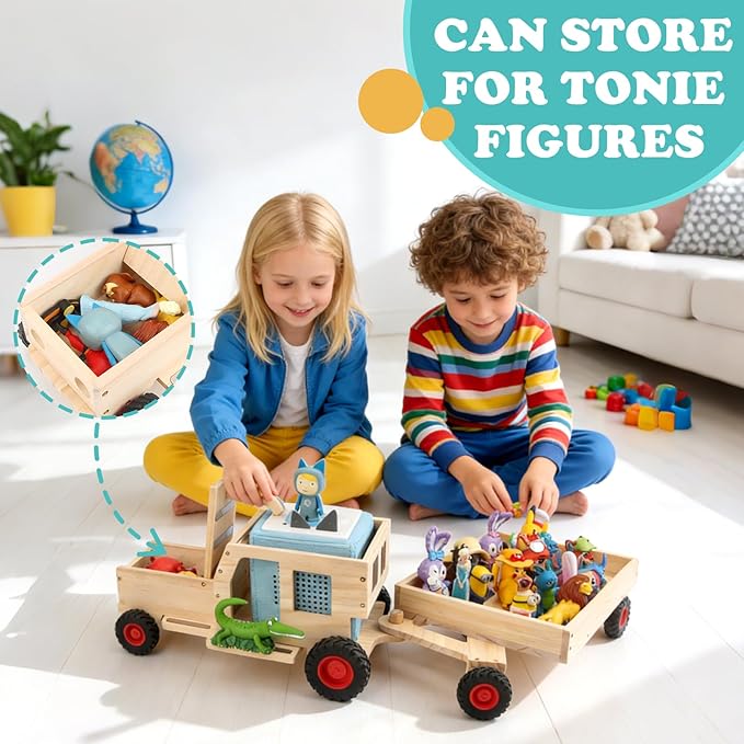 for Tonies Box Organizer Shelf Storage, for Tonie Shelf Magnetic, Compatible with Tonie Box 1/2 Player Tonies Figures Characters for Children, Display Collection 20~30 Characters - Tractor