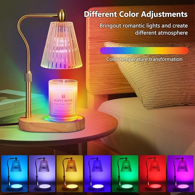 Imenlox Candle Warmer Lamp, with Timer and Dimmer, Adjustable Height, for Mom, Birthday for Women Mom, House Warming Gifts Room Decor, Wax Warmer (7 Color)