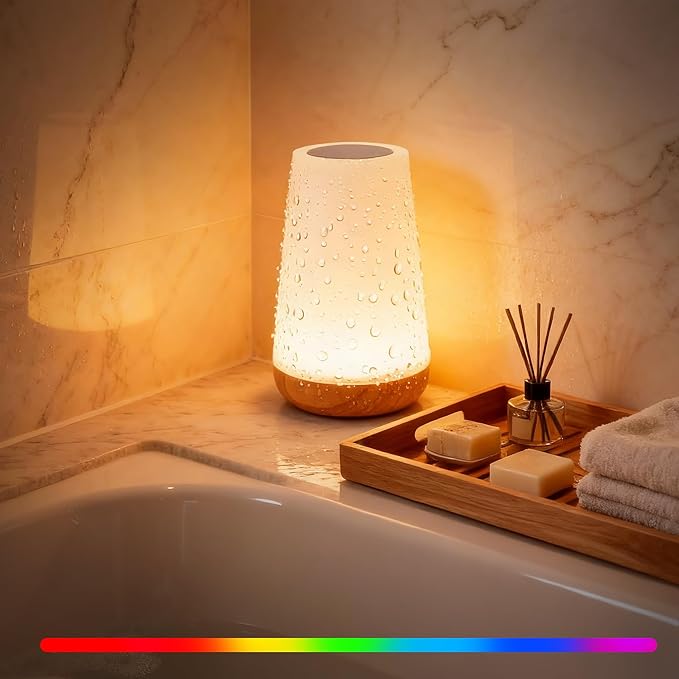 cambk Shower Waterproof Lamp for Bathroom, Rechargeable Mood Light for Inside Shower with Color Changing & Dimmable Brightness, Wireless Ambient Night Bath Lighting