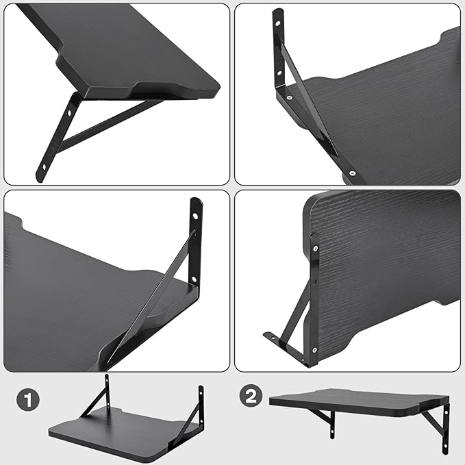 Black Small Mini Projector Shelf,Router Wall Mount Floating Shelf,Projector Mount Rack Holder,Modem Cable Box for Xbox Series PS5 PS4 by MDF