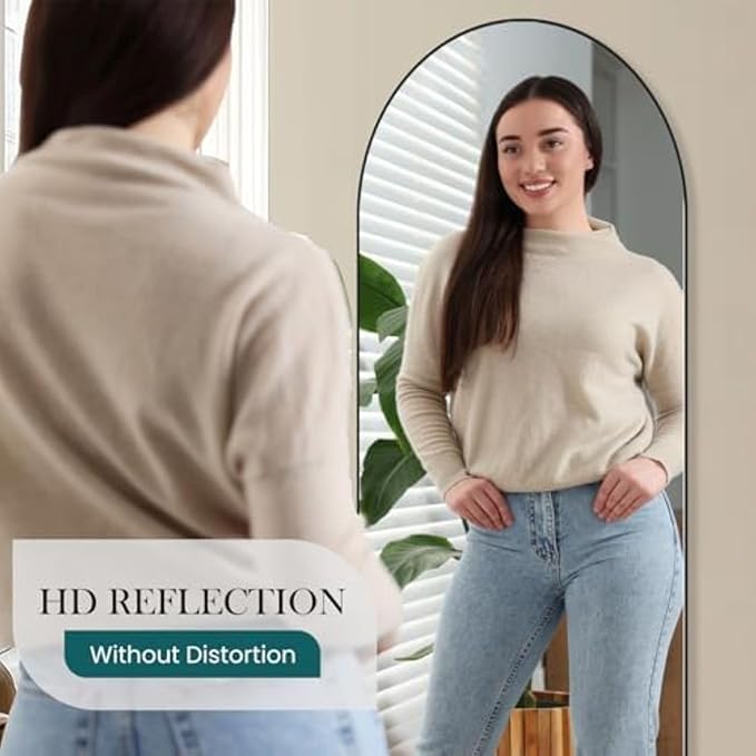 NEWBULIG Full Length Mirror, Full Body Floor Mirror with Aluminum Alloy Thin Frame, Wall or Standing Mirror for Bedroom, Living Room, Dressing Room