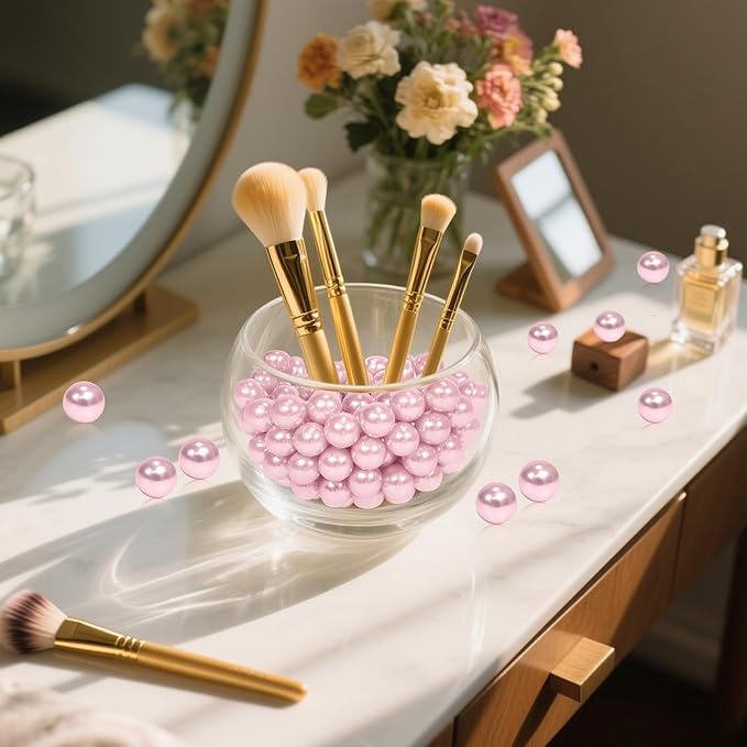 80Pcs Pink Vase Filler Pearl Beads for Crafting 20mm Beads No Holes Decor Suitable for Wedding Decor, Party Decorations, Centerpiece Table Decorations