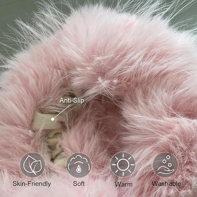 Fluffy Mirror Cover - 59"x16" Full Length Stretch Universal Ultra Soft Non-Slip Cover Warm Home Decor for Bedroom Cloakroom (Light Pink-Without Mirror, Suitable for 59"×16")