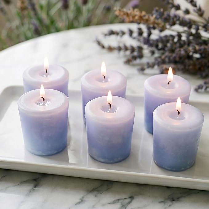 Aroma Naturals Votive Candles with Lavender, Tranquility, 6 Count