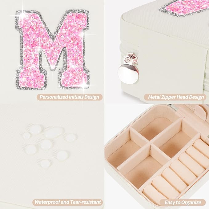 Uygafly Travel Jewelry Case - Mother's Day Gift for Mom, Daughter, Wife, Sister, Her - Birthday, Mother-in-Law, Mama Gift Idea | Cream, M