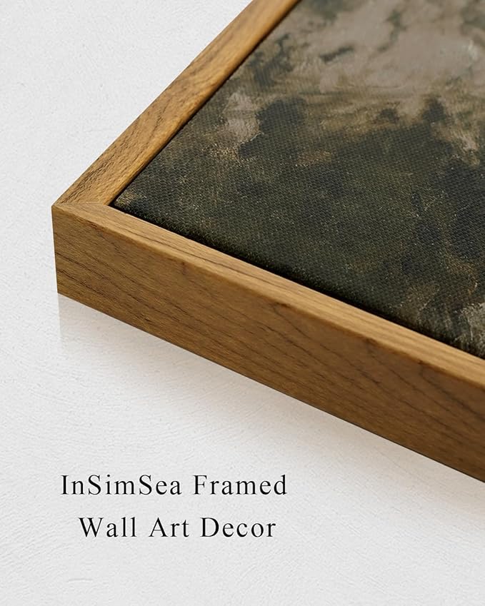 InSimSea Framed Canvas Wall Art Vintage Decor, Wildflowers Landscape Pictures Bathroom Wall Decor Aesthetic, Living Room Bedroom Flower Nature Home Decorations, 16x24inch