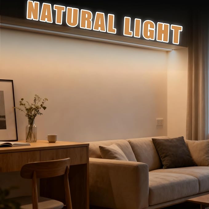 RadiantFlux 4000K 30Ft LED Strip Lights, Dimmable Natural Indoor Lighting, Flexible Super Bright LED Tape for Living Room, Kitchen, Vanity Mirror & More