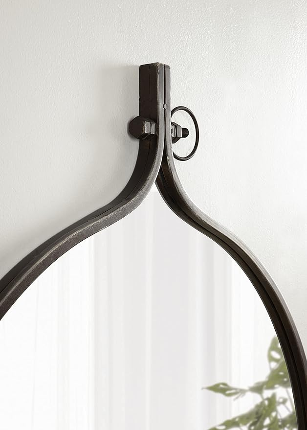 Kate and Laurel Yitro Round Wall Mirror; 30 x 37; Bronze; Decorative Versatile Rustic Wall Decor