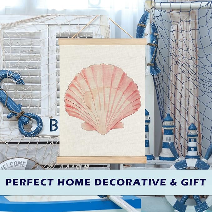 Coastal Cowgirl Granddaughter Room Decor, Pink Seashell Wall Art Poster, Coastal Wall Decor, Seashell Wall Decor, Beach Wall Decor, Preppy Beach Room Decor, Beach House Decor, 12x16 Inches