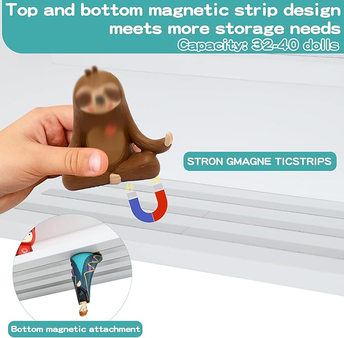 PHOENANCEE for Tonies Shelf Magnetic,for Toniebox Figures Storage Display Shelf 40-48 Character,Wall Floating Shelves Wooden,Compatible Charging Station for Children Kid's Room,Pine,3 Tier