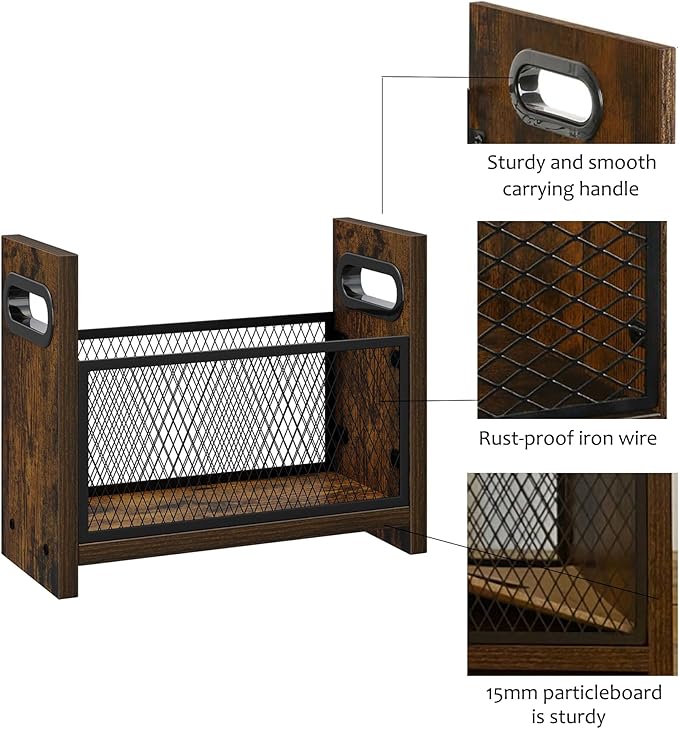 Magazine Rack, Magazine Holder for Magazines Books Newspapers in Home Office, Magazine Basket, Magazine Storage, Magazine File Holder for Desktop, Small