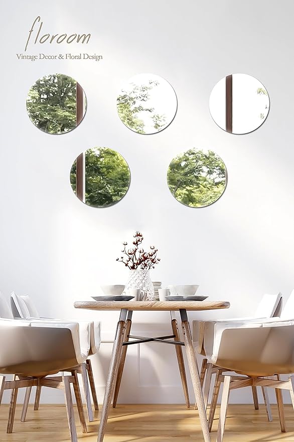 Floroom 12pcs 12 Inch Round Mirrors for Table Centerpieces, Trays, Plates, Weddings, Baby Showers, and Party Decorations