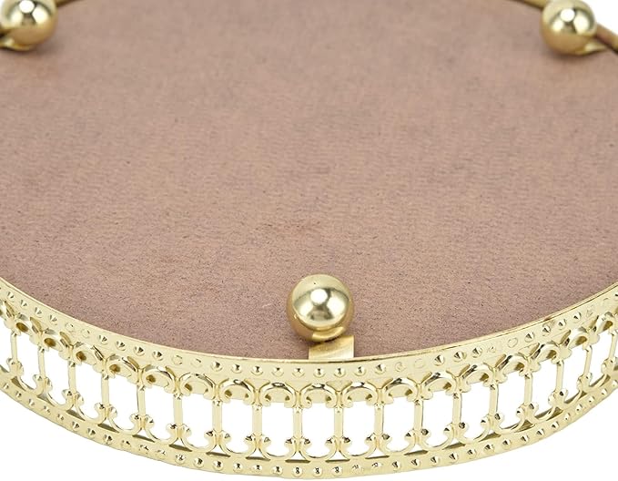 Gold Mirror Makeup Tray, Mirrored Vanity Tray Round Metal Vanity Counter Organizer for Bathroom Counter Home Decor