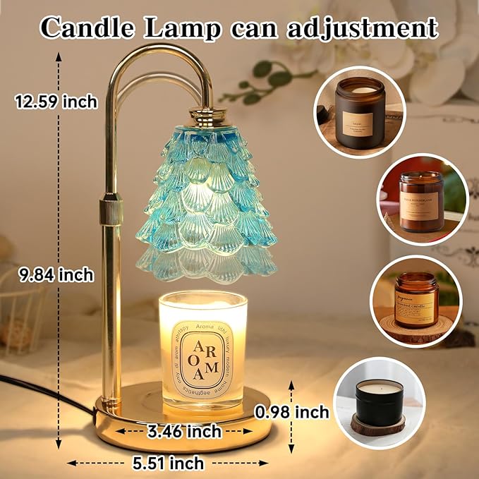 GEEZO Fragrance Candle Warmer Lamp，Electric Candle Warmer with Timer & Dimmer，Mom Christmas Birthday Gifts for Women, House Warming Gifts New Home Bedroom Decor