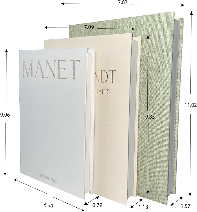 Decorative Books for Home Decor - Set of 3 Linen Fabric Fake Books with Hidden Storage, Faux Coffee Table Books for Shelves, Aesthetic Book Boxes for Entryway, Modern Farmhouse Decor