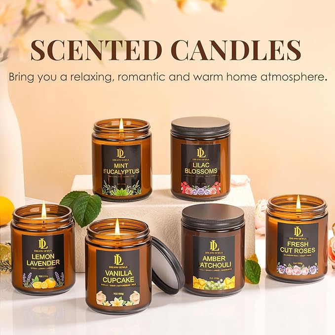 Mint Eucalyptus Candles, Mint Eucalyptus Scented Candle, Mother's Day Candle Gifts for Women, Soy Candles for Home Scented, 7oz 50 Hours Burn