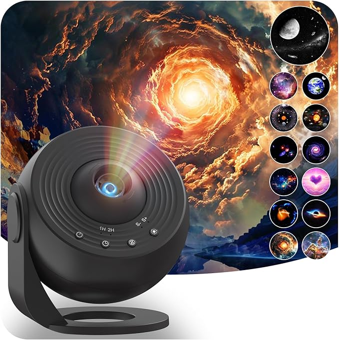 Galaxy Projector Pro for Bedroom,13 in 1 Planetarium Star Projector with Solar System & Constellation,Ceiling Night Light with Timer,LED Space Galaxy Lamp Bedroom Room Decor for Adults Kids - Black