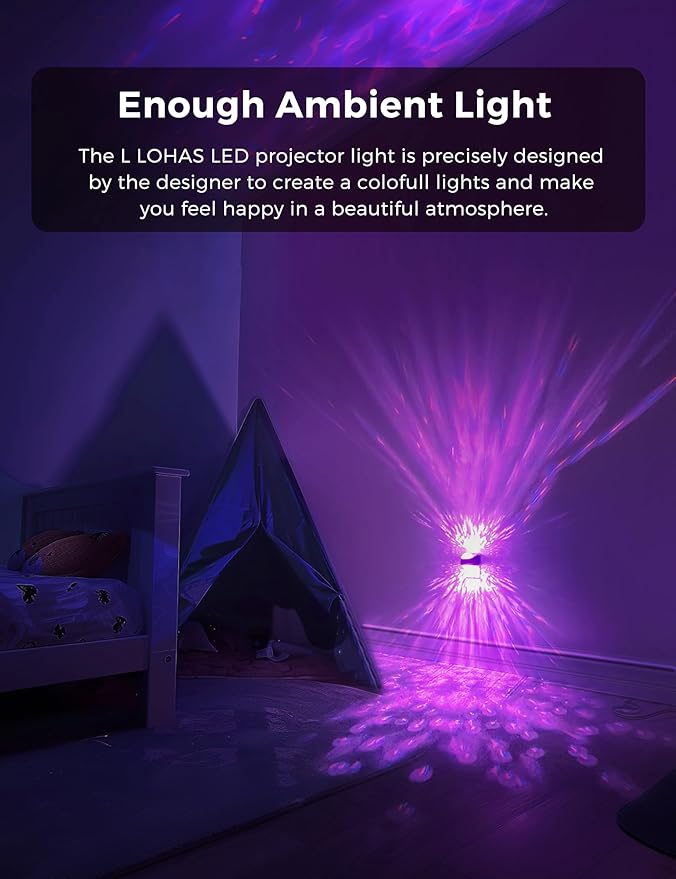 L LOHAS LED Night Light,Night Lights Plug into Wall,Projector Night Light with Dusk to Dawn Sensor,9 Color Changing, Star Projector Galaxy Nightlight for Kids Nursery Playroom Christmas Birthday Gifts