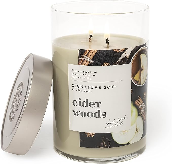 Signature Soy Lidded Cider Woods Scented Candle (Pack of 3)