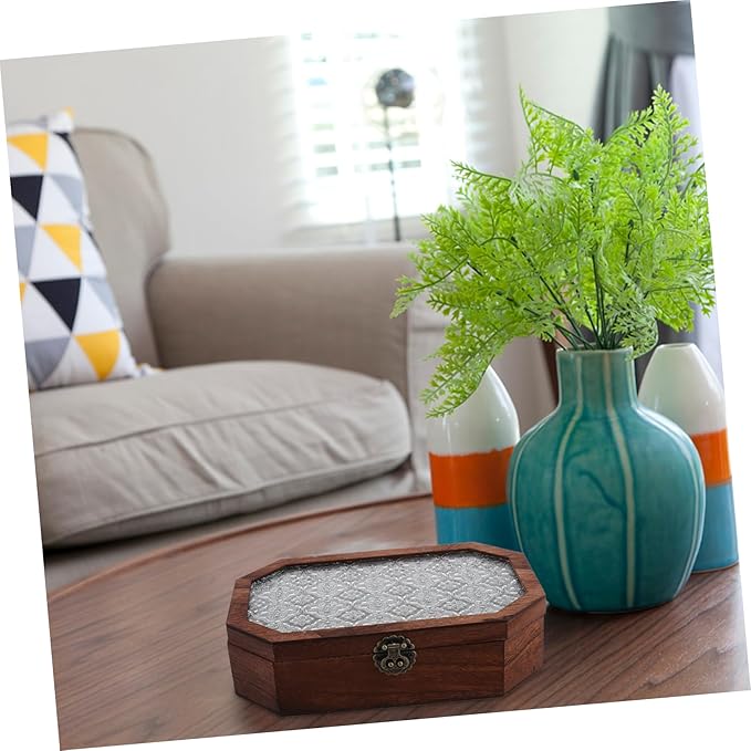 Homoyoyo Retro Style Storage Box Makeup Organizer Desk Vintage Small Trinket Box Home Decor