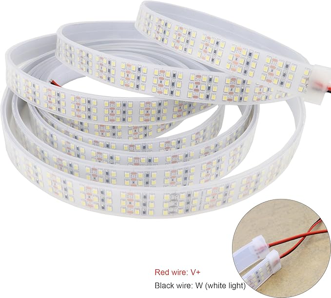 LEDENET 16.4Ft Super Bright Triple Row LED Strip Lights, Daylight White 6000K DC12V 1800LEDs Dimmable Flexible Truck LED Tape Lights, Outdoor Waterproof IP67 Wheel Light Strips
