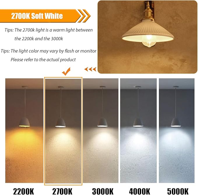 8 Pack Dimmable LED Edison Bulbs 40W Equivalent, 4W ST19 LED Light Bulbs for Ceiling Lighting Fixtures, 90 CRI, 450LM, E26 Base, 2700K Soft Warm White