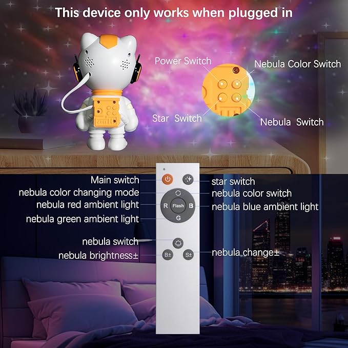 Start Projector-8 Colors Northern Light,Starry Nebula Ceiling LED Lamp, Robot Astronaut Galaxy Projetor with Remote,Galaxy Projector for Kids Room Decor Aesthetic,Star Projector for Bedroom