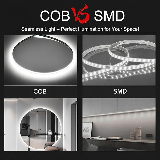 ZSLAIFU COB LED Strip Lights, 16.4ft LED Lights for Bedroom, Dimmable Strip Lights, White LED Lights Strip, High Bright Lights for TV, Cabinet, Kitchen, DIY Lighting