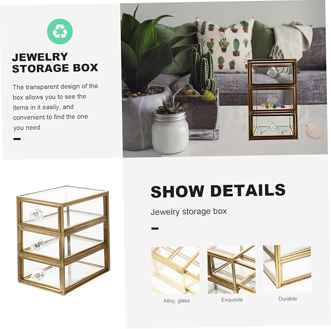 Jewelry Storage Box Small Drawer Organizer Makeup Desktop Stationery Container Holder Desk Storage Cosmetic Organizer Box