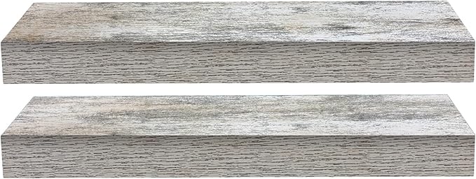 Sorbus Floating Shelves - 2 Pack 16 Inch Rustic & Blue Wall Shelves for Bedroom, Kitchen, Living Room, Bathroom Shelves, Home Decor, Office - Floating Shelf for Trophy, Books, Frames, Toilet Paper