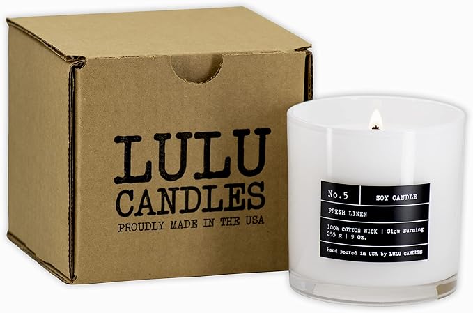 Lulu Candles | Bamboo Rose | Highly Scented Candles for Home - Soy Blend Jar Candle with 100% Cotton Wick - Slow Burning (9 Oz.)