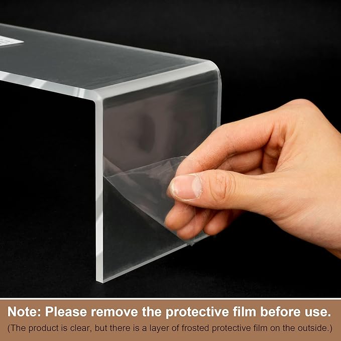4 Pcs Large Clear Acrylic Risers, 13''x 4.5''x 6'' Thickened Rectangular Cupcake Holder Perfume Organizer Stand, Large Shelf Risers Desktop Display Stand for Cupcake,Collectibles,Organize,Decor