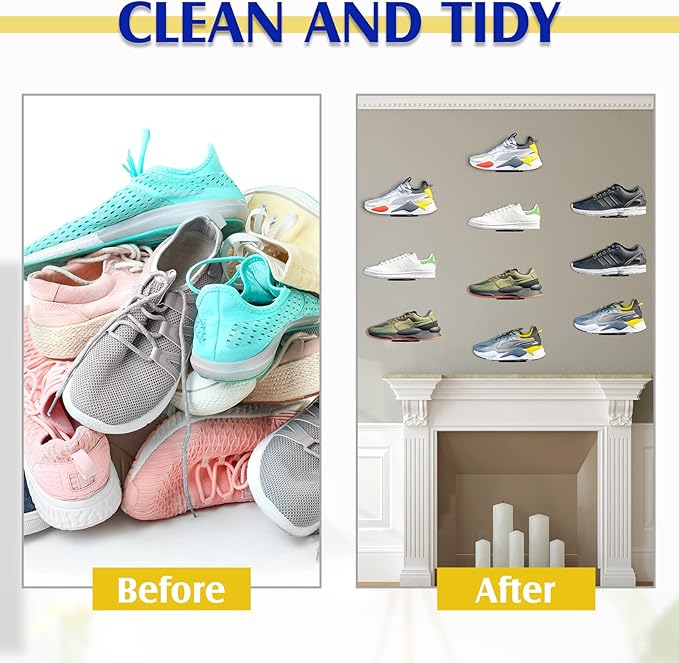 Treela 30 Pack Floating Shoe Display Shelf for Closet Acrylic Clear Shoe Wall Shelf Wall Mounted Easy to Install Sneaker Shelves for Collections, Includes Cross Screws, Expansion Tubes (Semicircle)