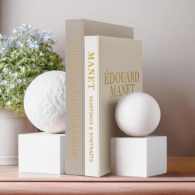 Aesthetic Decorative Books - Fake Books Storage Box for Decoration - Set of 2 Linen Coffee Table Decor - Photo Storage Keepsake Box for Room Bookshelf Decor, Griege