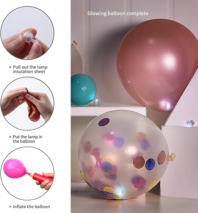 Aogist 100pcs Orange Mini Lights with Hook,Long Standby Time Waterproof LED Balloon Light,Battery Powered,Ball Lamp for Balloon Paper Lantern Birthday Party Christmas Halloween (Matching Tag Rope)