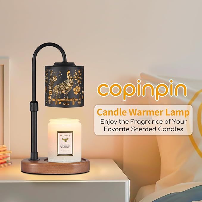 Dimmable Candle Warmer Lamp with Timer Adjustable Height for Scented Jar Candles Electric Candle Wax Melt Warmer for Home Decor Christmas Birthday Gifts for Women Mom(Chicken)